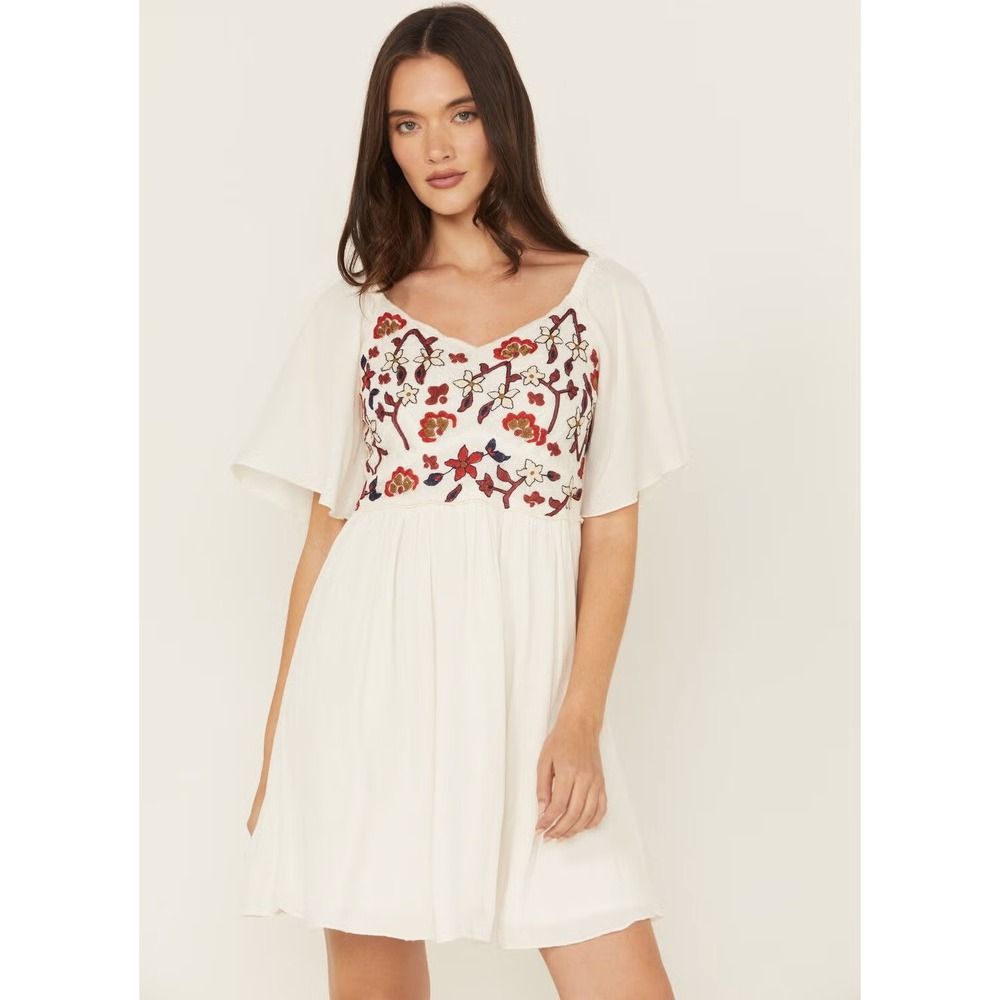 Shyanne Boho Cottagecore Festival Embroidered Ethereal Cowgirl Peasant Tunic Top
